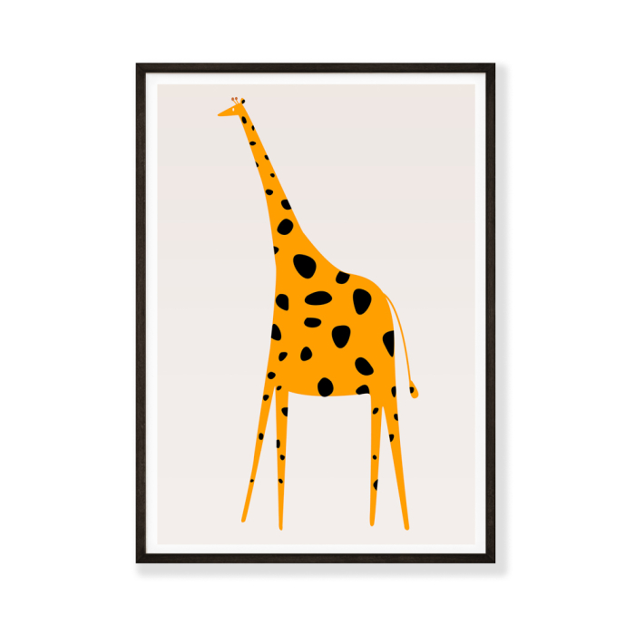 Cute Giraffe Poster By Boris Draschoff Black