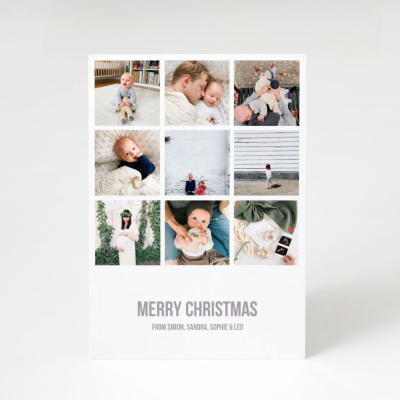 9 Image Portrait Christmas Card