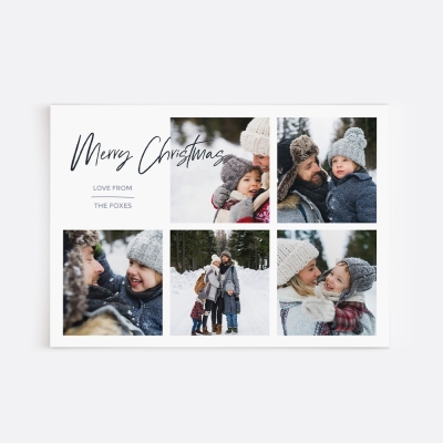 A Christmas Montage Landscape Photo Card With 5 Photos