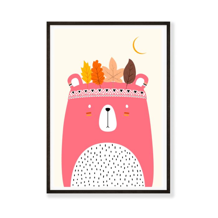 Cute Litte Bear - Pink Poster By Boris Draschoff Black
