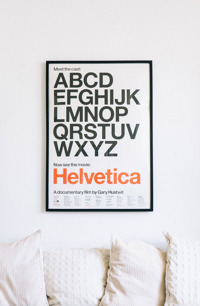 framed typographic print ideas