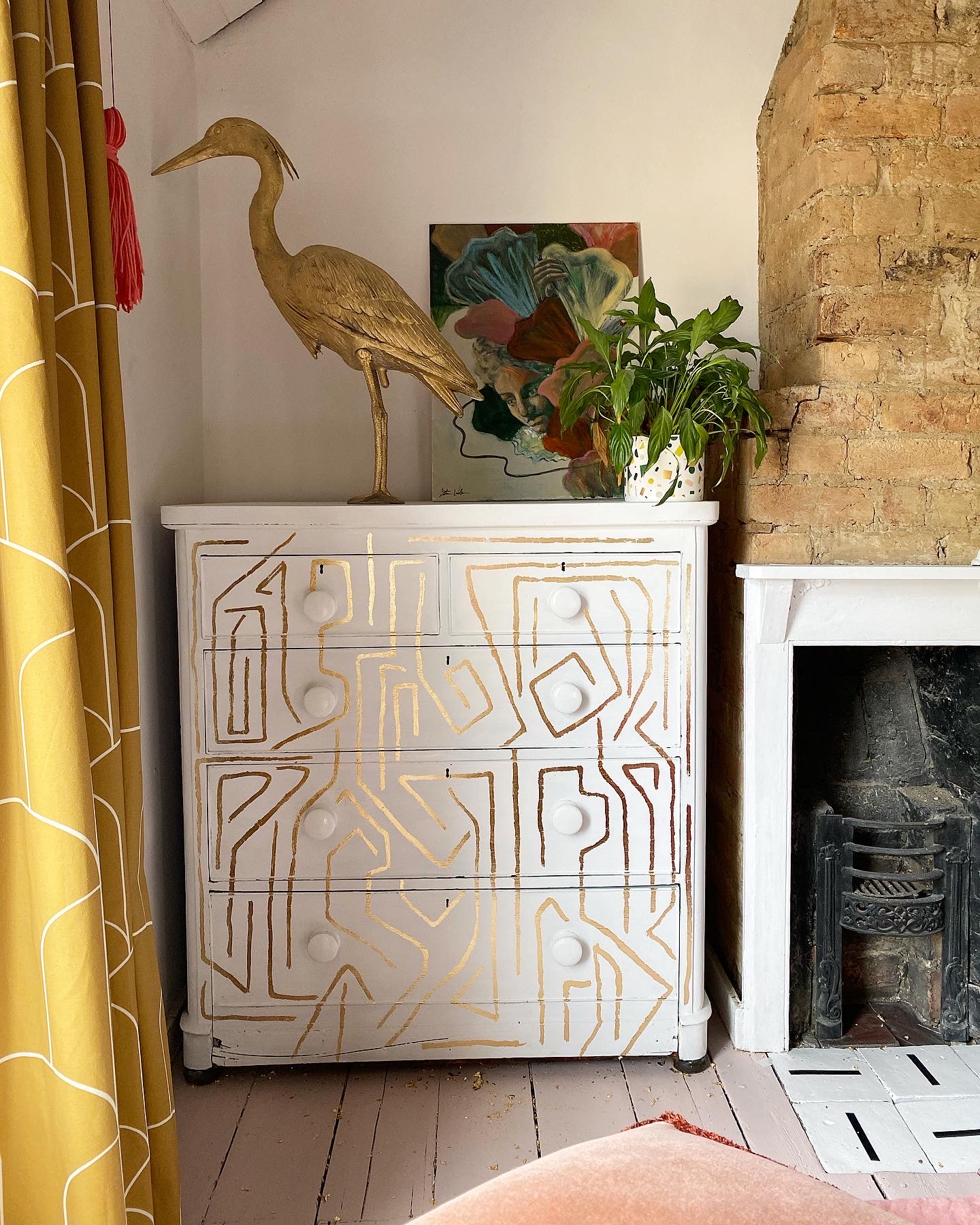 gold leaf chest of drawers upcycle