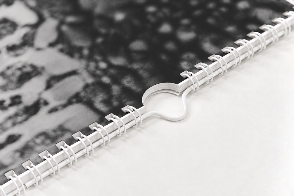 Personalised A3 photo wall calendar details of hanger close up