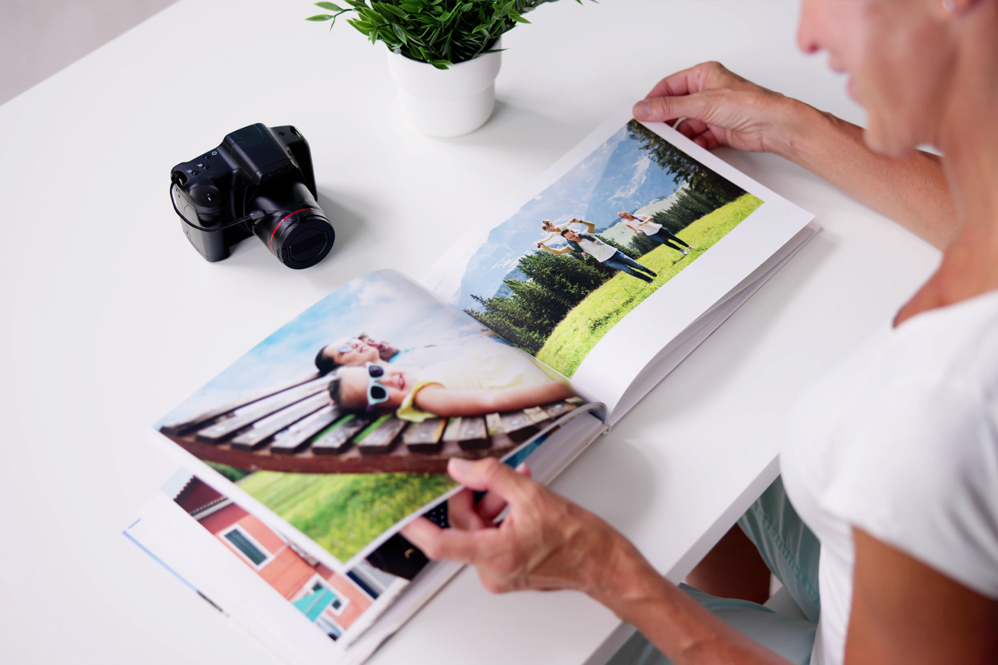 A4 Photo Book Being Read On Table