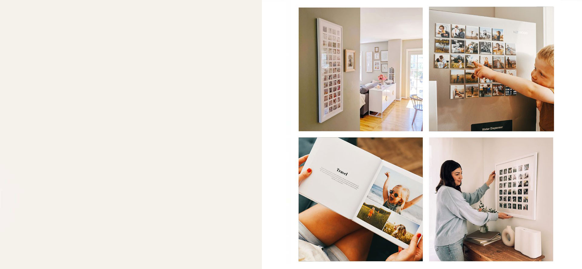 Image featuring photo books, framed photo prints and magnets available with Inkifi