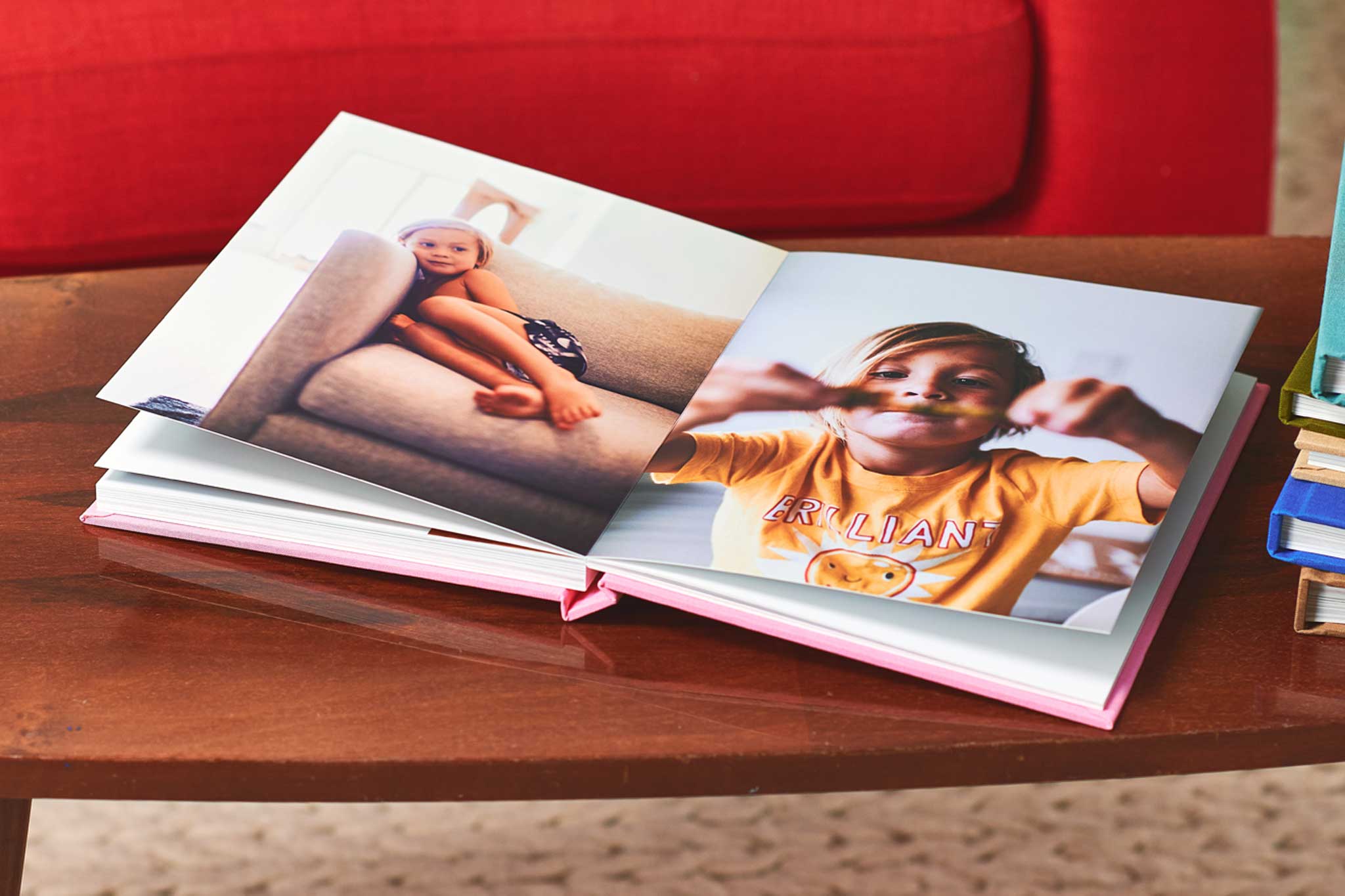 Linen Photo Album On Table