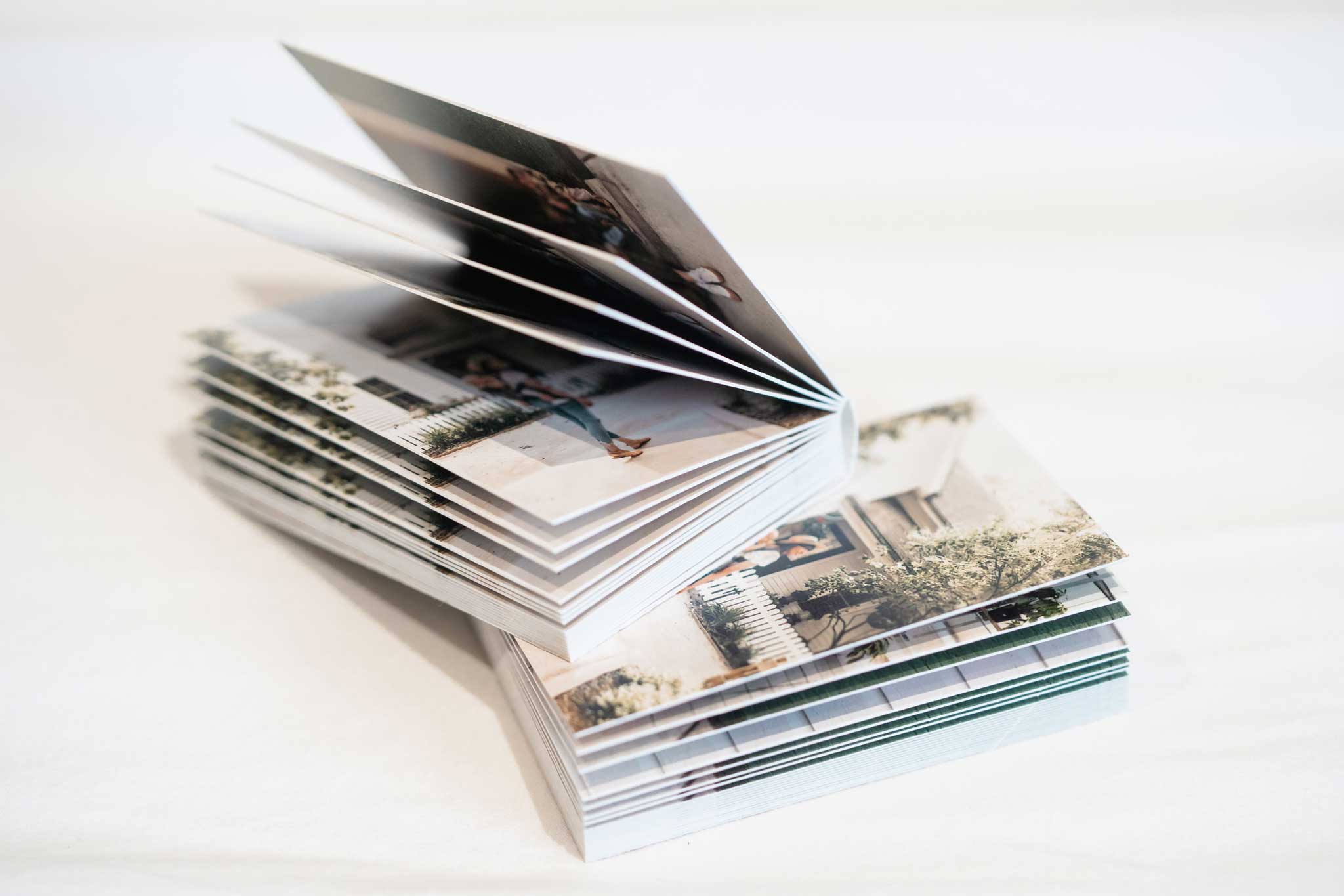 Close up of 2 mini photo books together